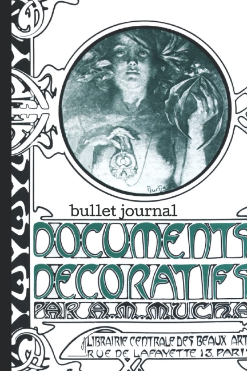 Bullet Journal jaarplanner - dotted grid 104 pagina's - Mucha art nouveau cover - perfect voor creatieve planning - ShopVlot