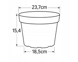 Interplast LBCZ 5L Pot - Zwart, Diameter 23,7 cm