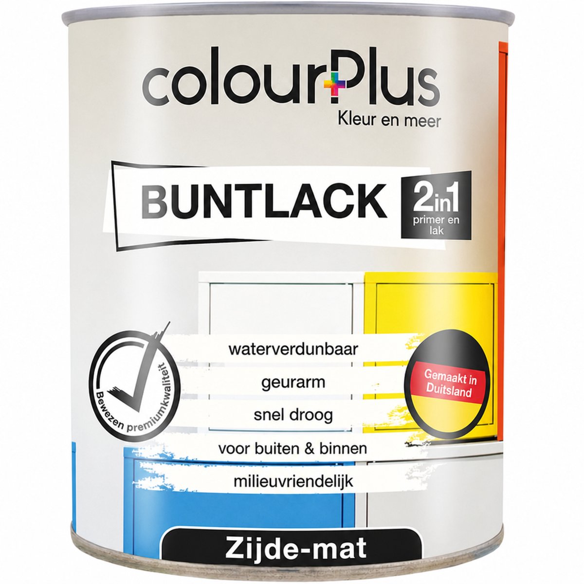 ColourPlus Lakverf - Dekkende Verf - Acrylverf - 2-in-1 - Weerbestendig - Zijdeglans - Wit Crème - 750ml