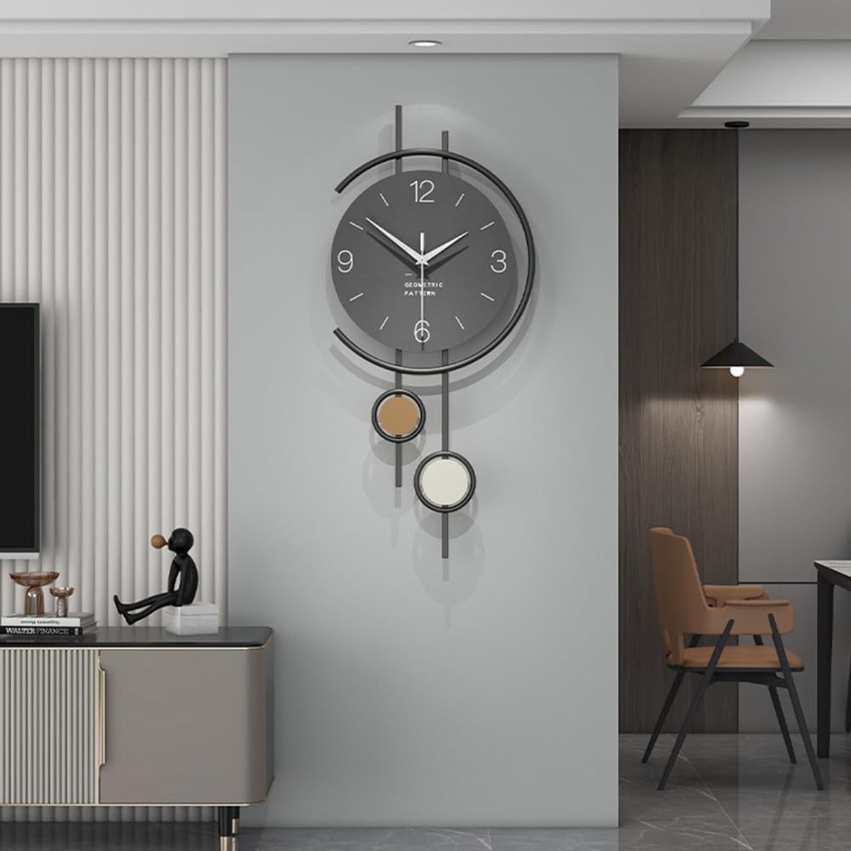 Wandklok modern design - minimalistisch met metalen frame - stil zonder tikgeluiden - perfect voor woonkamer of kantoor - ShopVlot