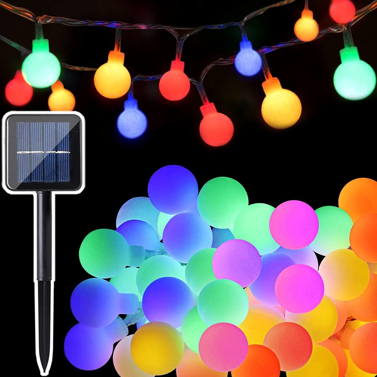 LED lichtslinger 50 bolletjes - 7 m lang - multi-kleurig - ideaal voor tuin en feest - ShopVlot