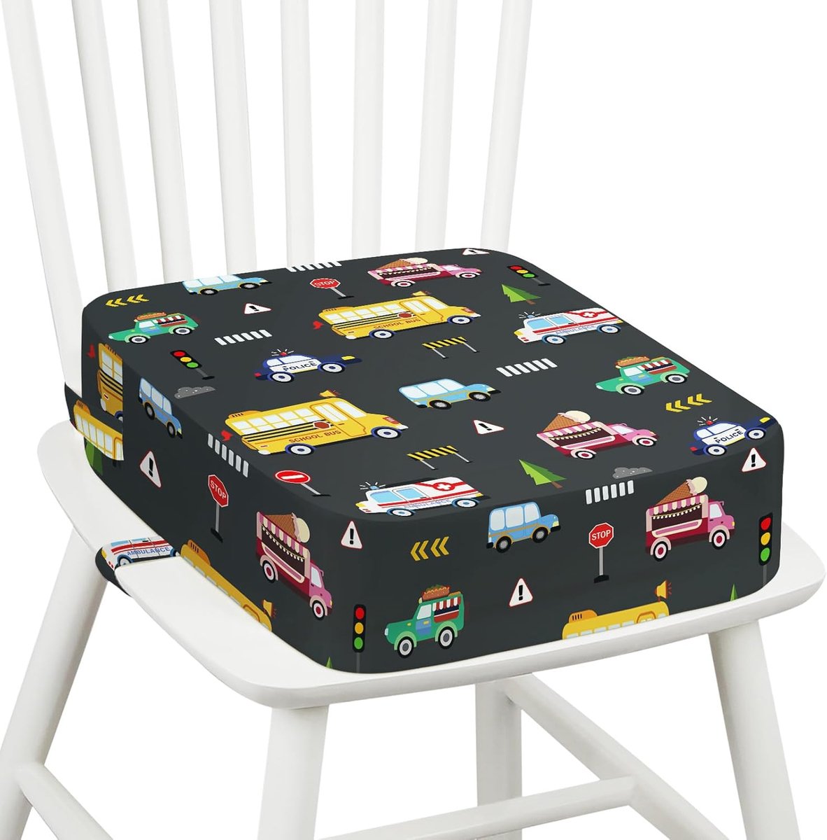 SnelShoppen - Toddler Booster Seat voor Eetstoel - Verstelbare Antislip Kinderboosterkussen - Afneembaar en Wasbaar - 10 cm Dikke Zachte Kussen voor E
