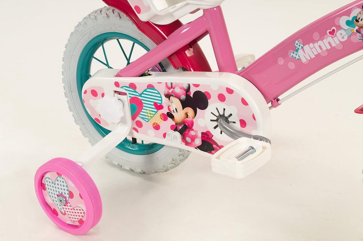 Fiets 12 inch - Minnie Huffy - multikleur - met zijwielen voor extra stabiliteit - ShopVlot