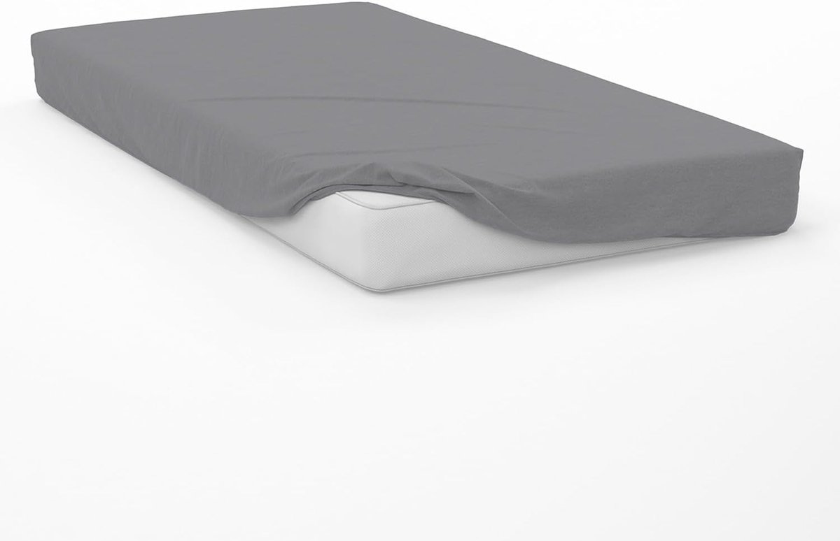 Fitted sheet 70 x 140 cm - katoen - grijs - machinewasbaar tot 60°C - ShopVlot