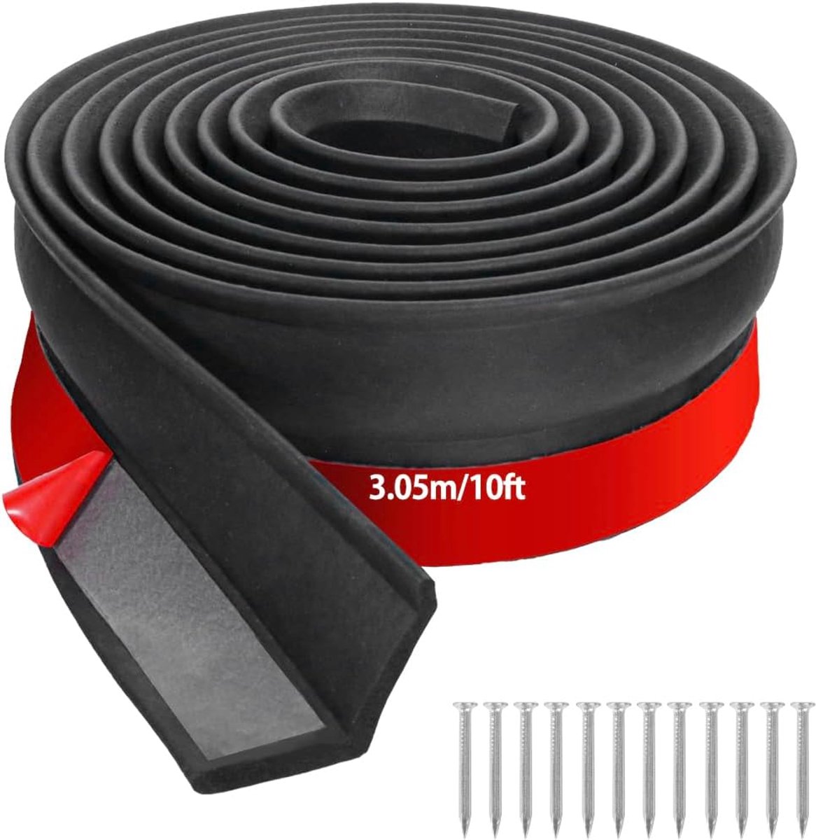 Garage Deur Seal 6M - Universele Sealing Strip - Rubber - Bescherming tegen vuil en kou - ShopVlot