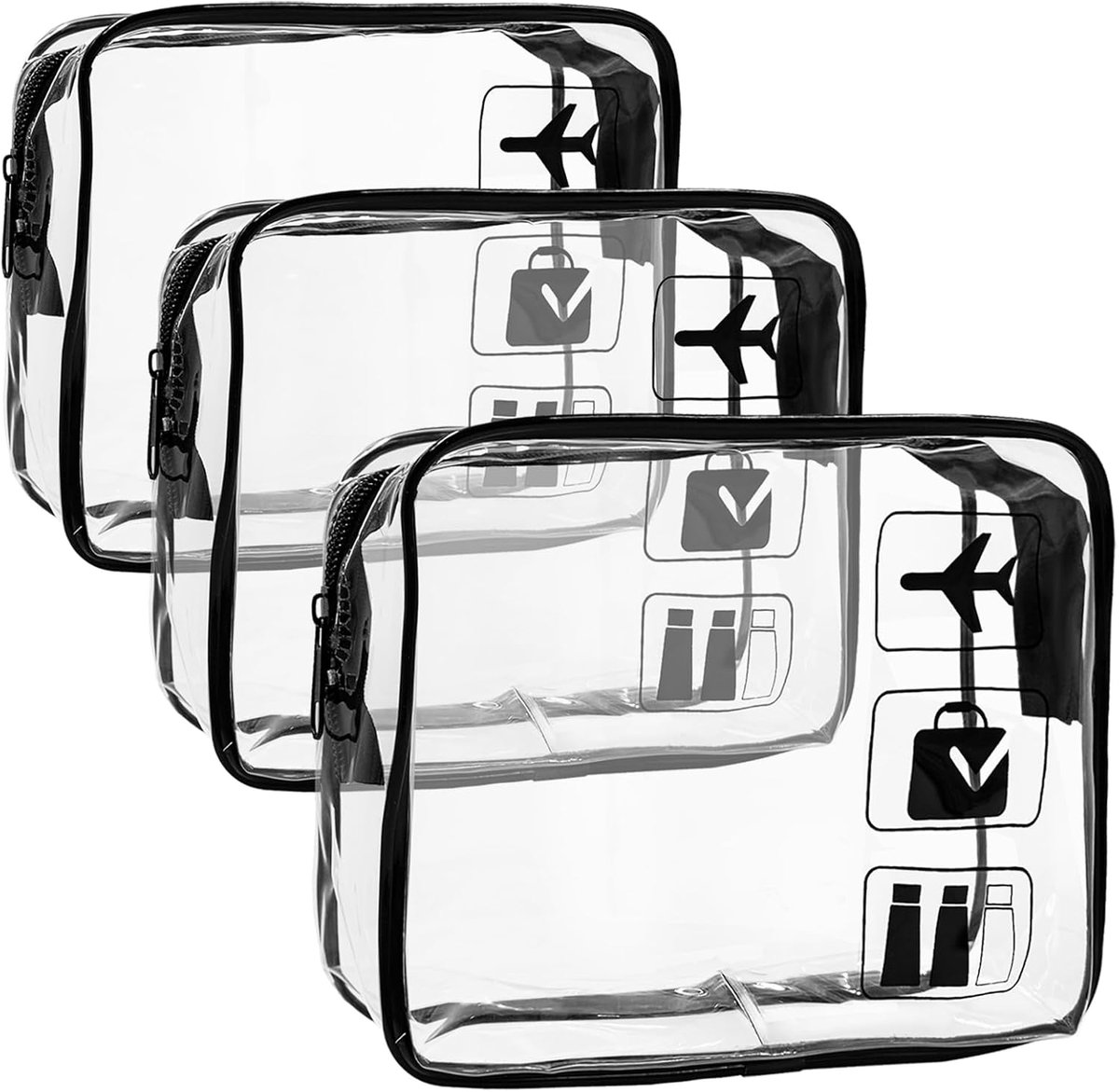 Toilettas 3 Stuks - Transparant - Waterdicht - Handbagage voor Vliegreizen - ShopVlot