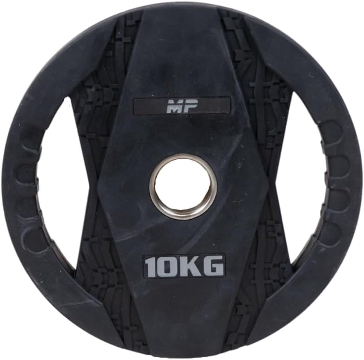 Olympische rubber gewichten 10 kg - met 2 grepen - duurzaam materiaal - ideaal voor krachttraining - ShopVlot