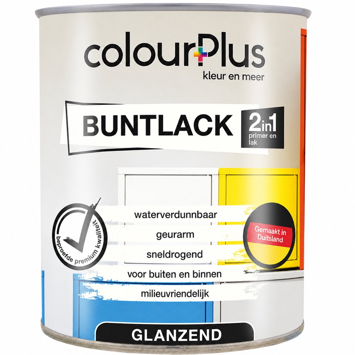 ColourPlus Lakverf - Dekkende Verf - Acrylverf - 2-in-1 - Weerbestendig - Glans - Diepzwart - 750ml