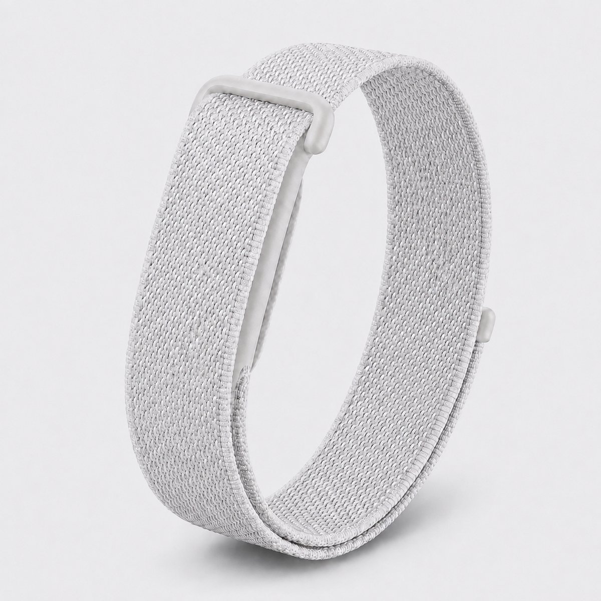 1x geweven klittenband polsbandje in Wit , geschikt voor de Google Fitbit Air. Fitbit Air-activiteitstracker niet inbegrepen.