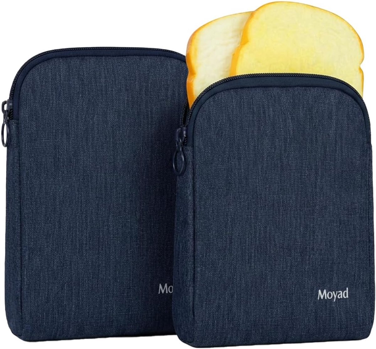 Herbruikbare sandwichzakken 2 stuks - geïsoleerde snackzak - BPA-vrij - veilig voor lunchtas, blauw draakpatroon - ShopVlot