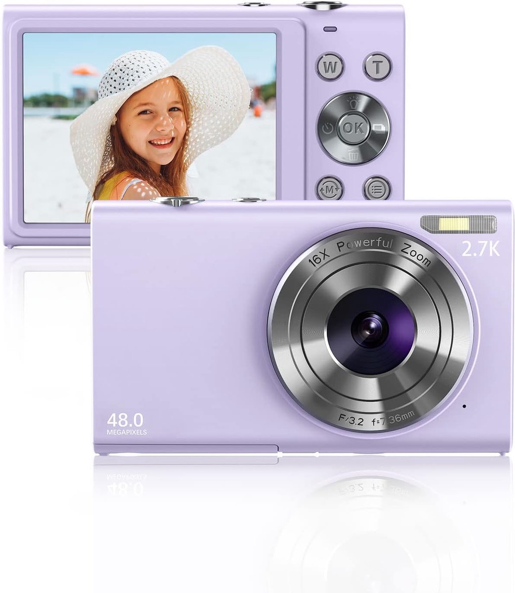 SnelShoppen - Digitale Camera 1520P Autofocus Compact FHD 48MP Fotocamera Vlogging Camera met 2,8 Inch Scherm, 32 GB Geheugenkaart, 16X Digitale Zoom,