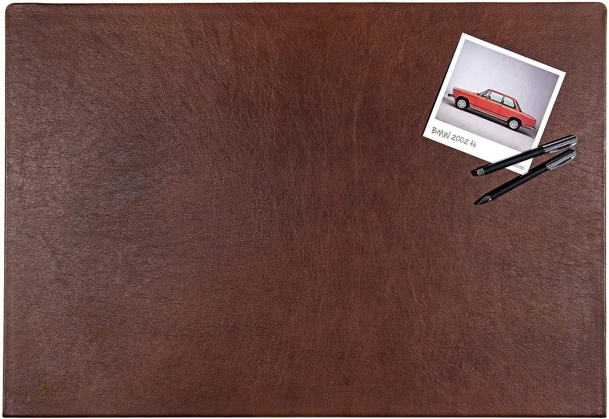 Bureauonderlegger 55x80cm - Handgemaakt Leer Nutbruin - Randbescherming - Beschermt je bureau - ShopVlot