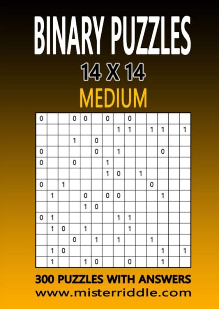 Binary puzzels 14 x 14 - medium - 300 puzzels met antwoorden - uitdagend en leerzaam - ShopVlot