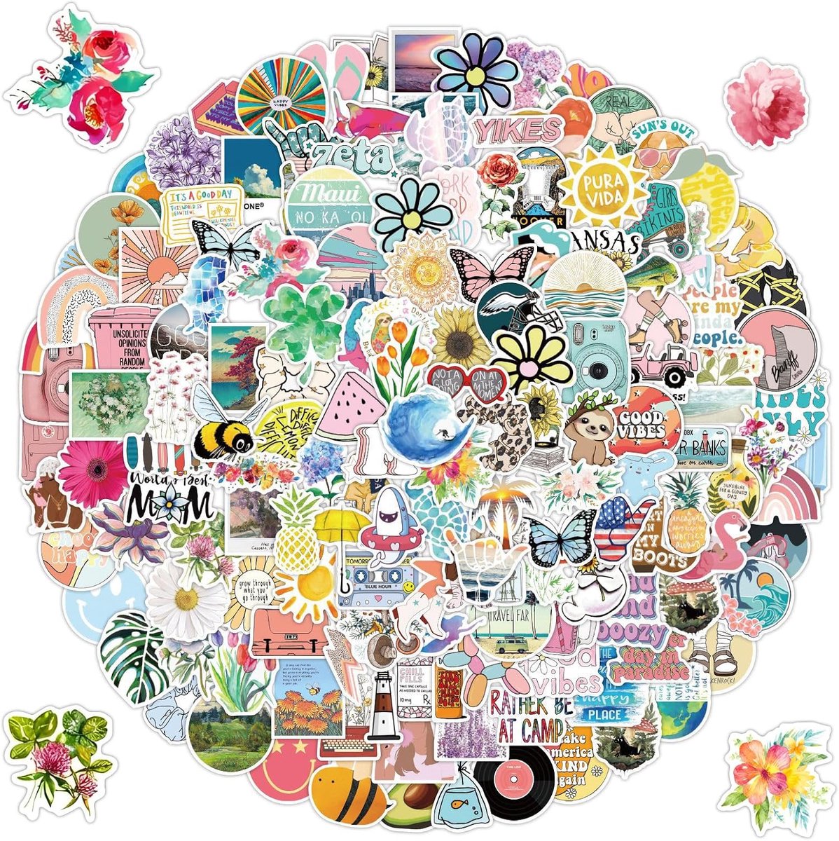 200 vellen stickers voor scrapbooking - veelzijdige ontwerpen - perfect voor bullet journal - personaliseer je creaties - ShopVlot