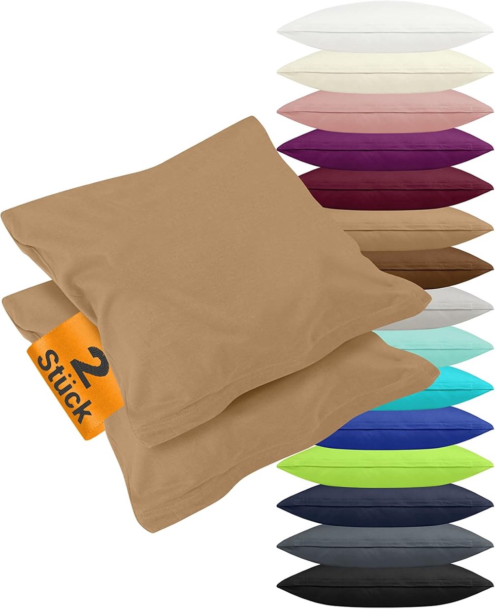 Kussensloop 40 x 60 cm - Jersey katoen - Effen design - Ademend en duurzaam - ShopVlot