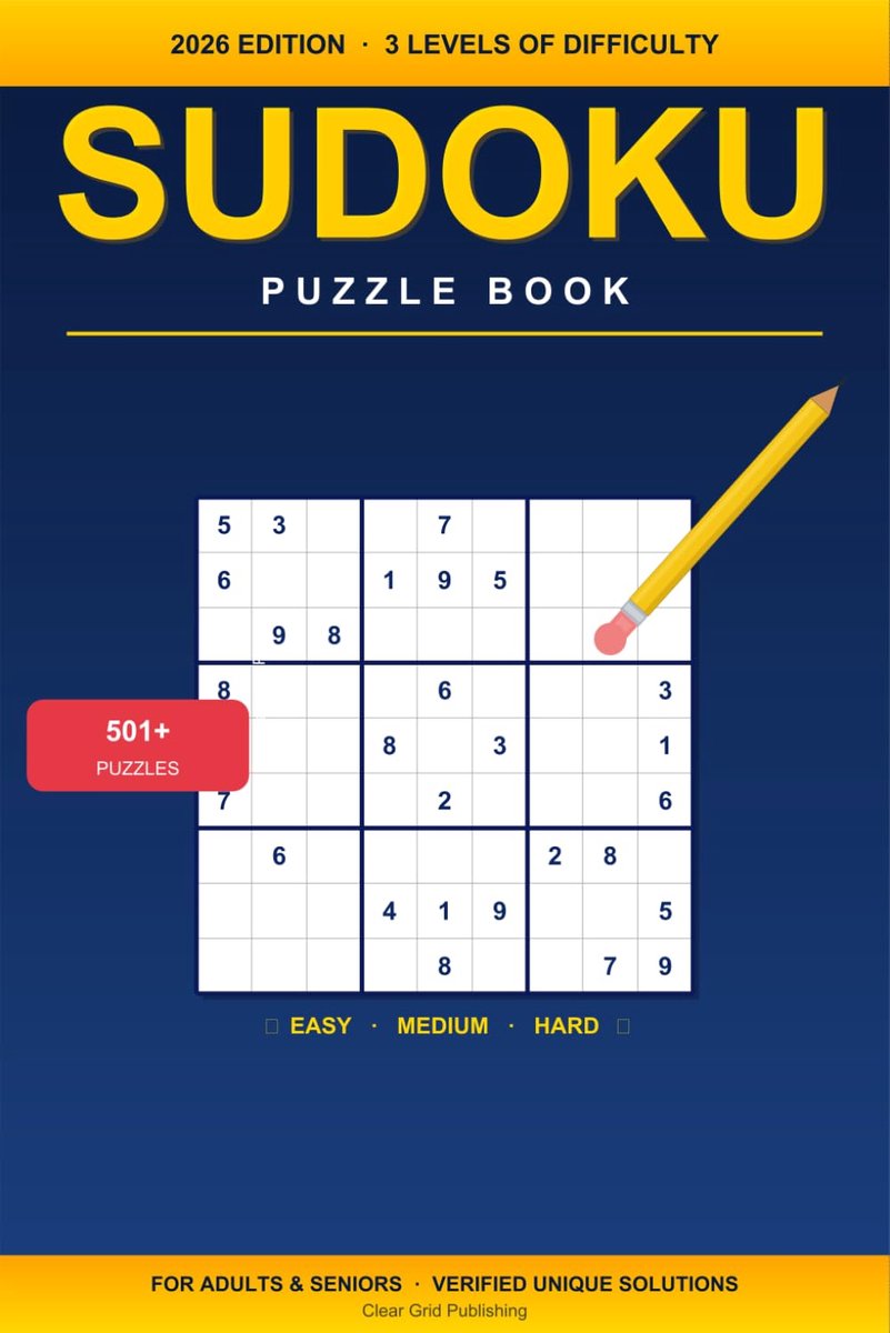 Sudoku puzzels 501 stuks - makkelijk, gemiddeld & moeilijk - ultieme klassieker voor alle niveaus - ShopVlot