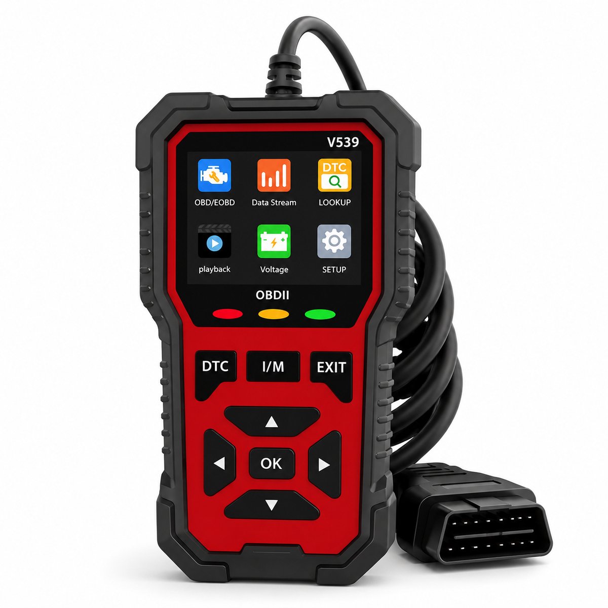Gloovon® OBD2 Scanner & Auto Uitleesapparaat - Motorstoring Uitlezen & Wissen - Live Data & Accuspanning - V539 Rood