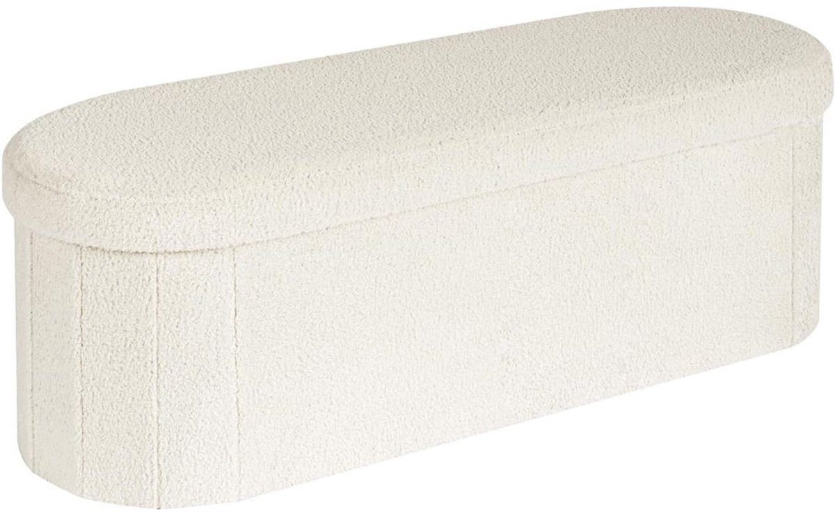 NIVA® Opbergbank - Zitbank met Opbergruimte - Zitbank met Ruime Opbergruimte en 150 kg Draagvermogen - Wit - 110cm x 38cm x 38cm