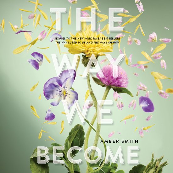 Boekomslag met de titel 'The Way We Become' en bloemblaadjes in de lucht.
