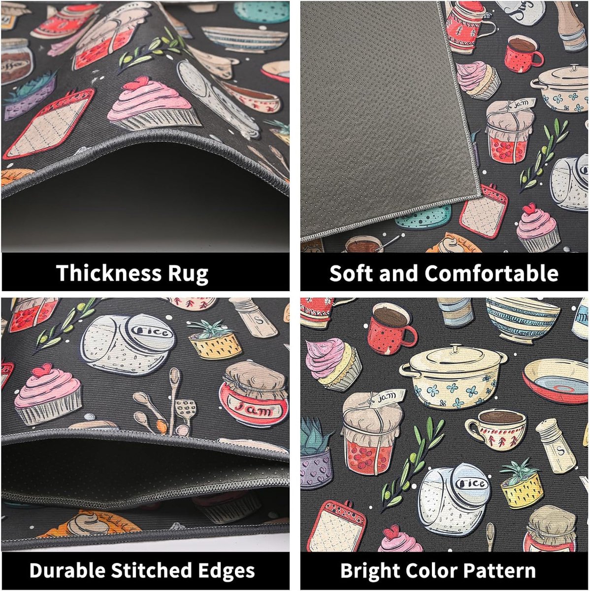 Keukenmat Set 2 Stuks - Antivermoeidheid - Wasbaar - Comfortabele ondergrond voor keuken - ShopVlot