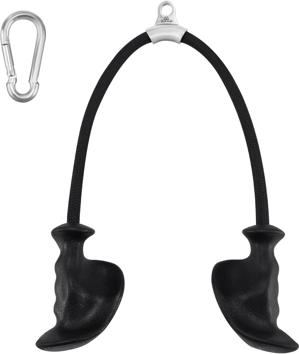 Tricep Rope met Ergonomische Handvatten - Gedraaide Touw - Antislip Rubber Handvat - Ideaal voor Thuis en Gym - ShopVlot