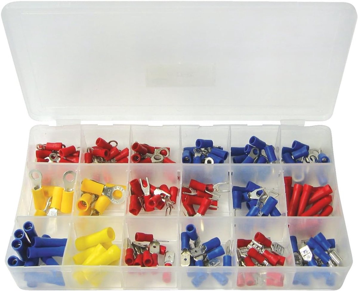 Kabelschoenen assorti 175 delen - Hoogwaardige connectoren - Diverse maten - Ideaal voor elektrische aansluitingen - ShopVlot