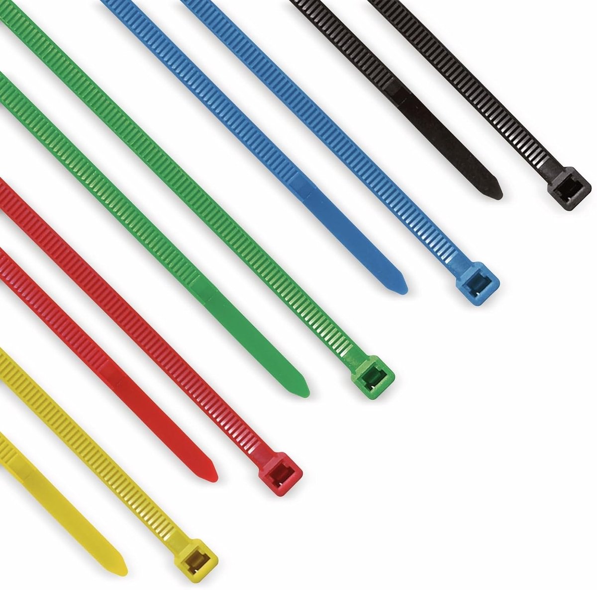 Kabelbinders 50 stuks - kleurrijk - 10 zwart, 10 geel, 10 groen, 10 rood, 10 blauw - ideaal voor organiseren - ShopVlot