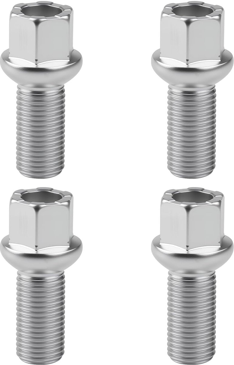 Wielbouten M14 x 0.2 x 27 mm - Gegalvaniseerd staal - Bolts SW17 met kogelzitting - Geschikt voor Audi en Volkswagen - ShopVlot
