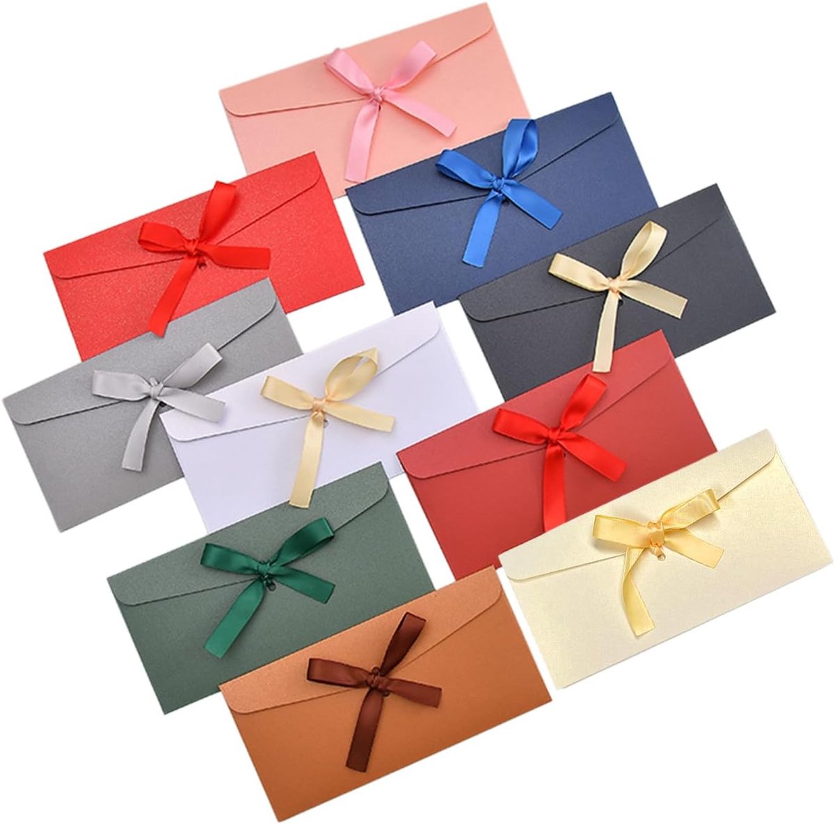 Enveloppen kleurrijk met linten - pack van 20 - parelmoer papier - perfect voor brieven en uitnodigingen - ShopVlot