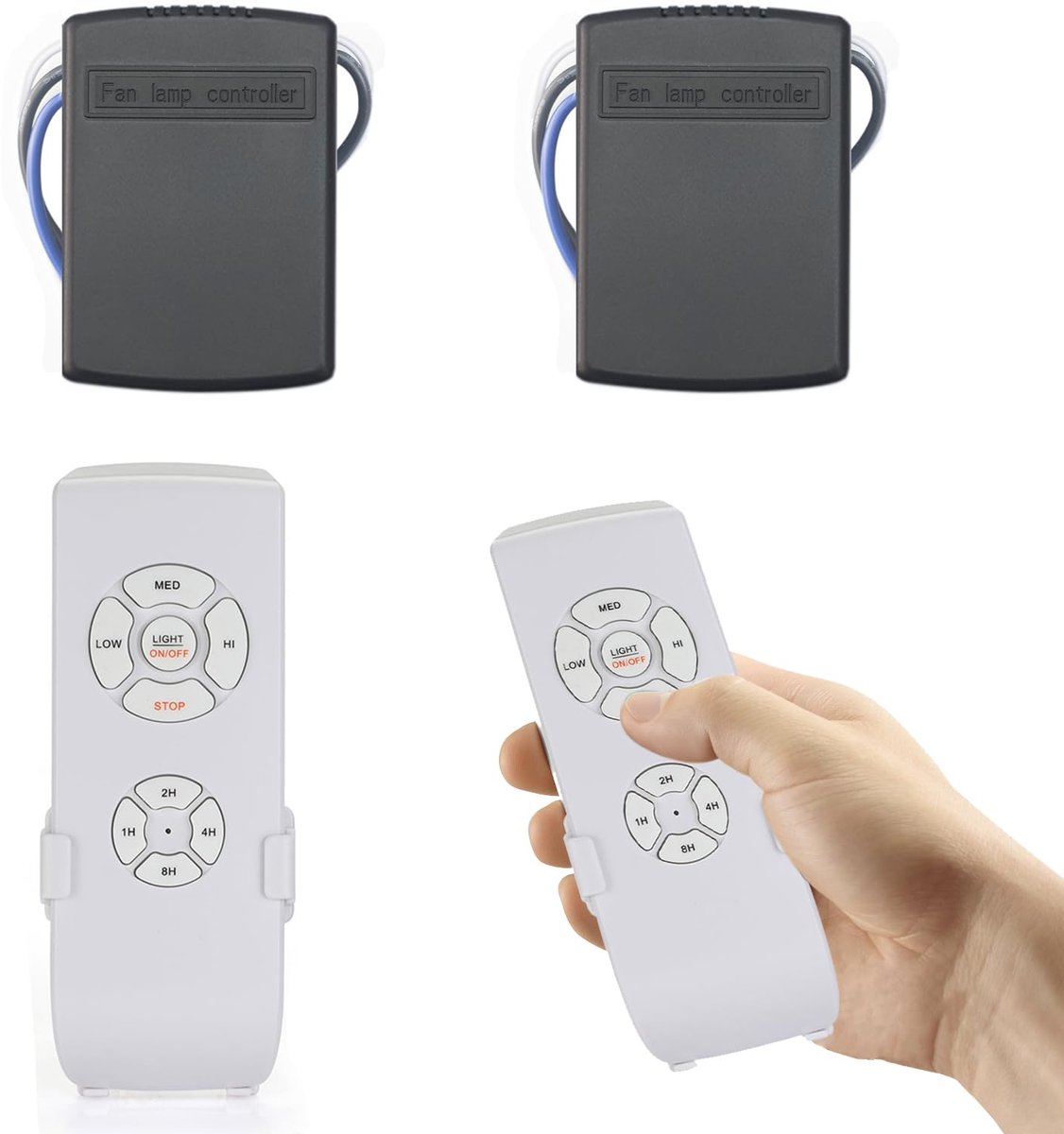 Draadloze plafondventilator mini - 4 timers - 3 snelheden - ideaal voor elke ruimte - ShopVlot