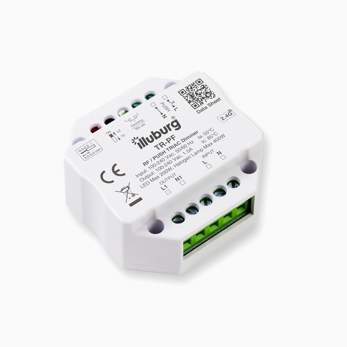 TRIAC dimmer 200 W - draadloze afstandsbediening - 2,4 GHz RF - geschikt voor dimbare LED's - ShopVlot