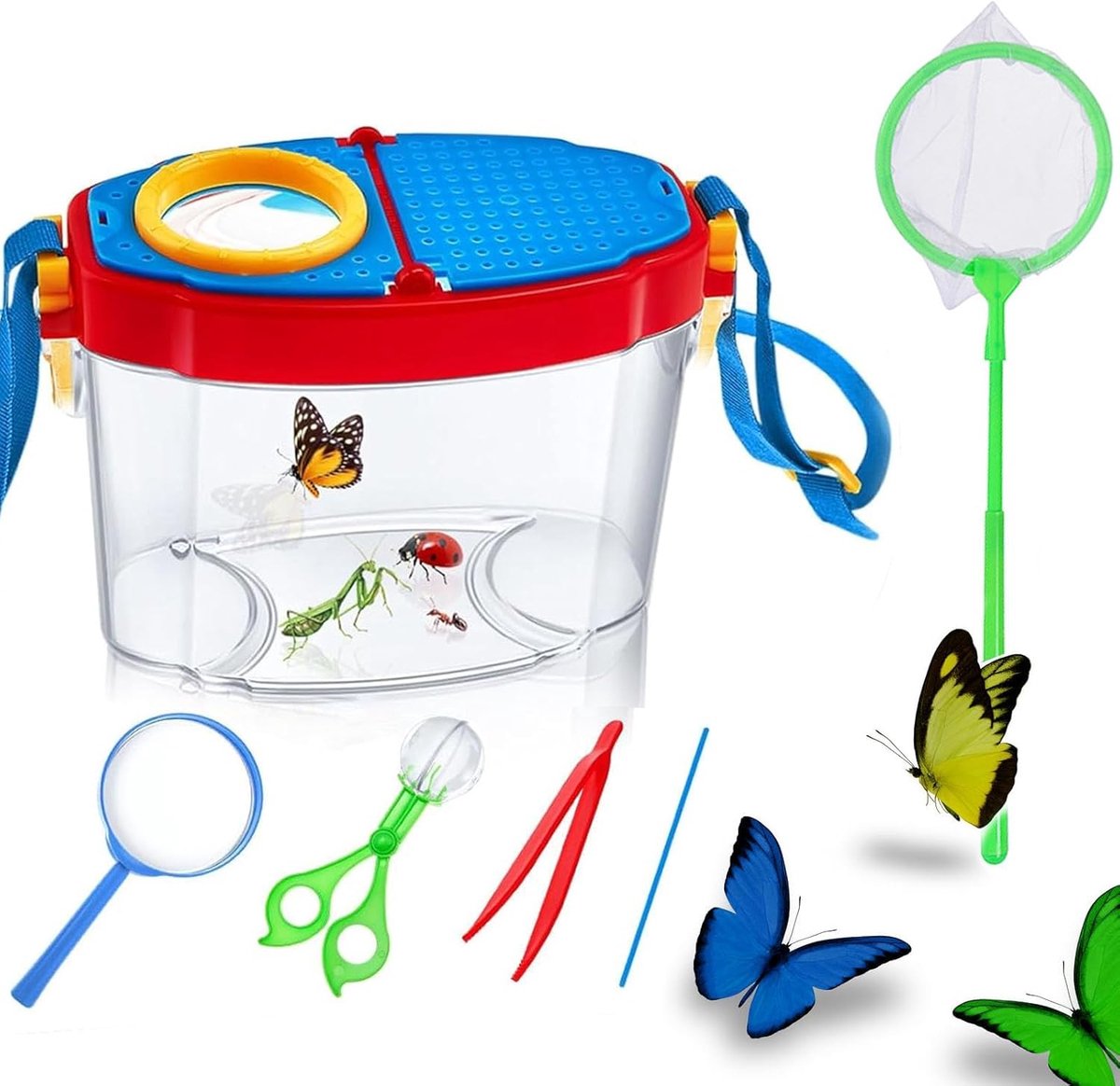 Insectenobservatiebox met vergrootglas - robuust kunststof - praktische verkenningsset - ideaal voor natuurliefhebbers - ShopVlot