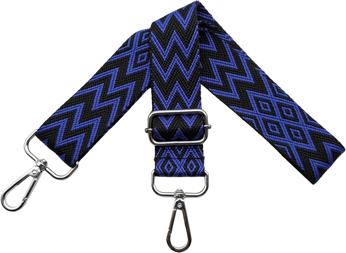 Schouderbanden voor tassen - Verstelbaar 3.8 cm - Zilver/Blauw - Ideaal voor DIY tassen - ShopVlot
