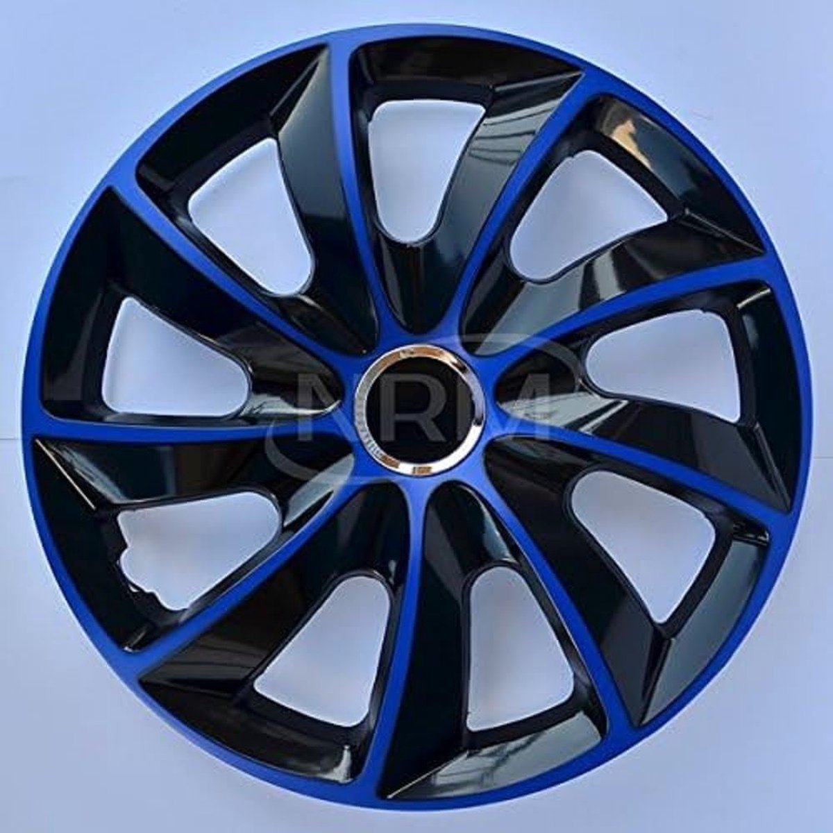 Wieldoppen set van 4 - 14 inch - zwart/blauw - slagvast en breukbestendig - ShopVlot