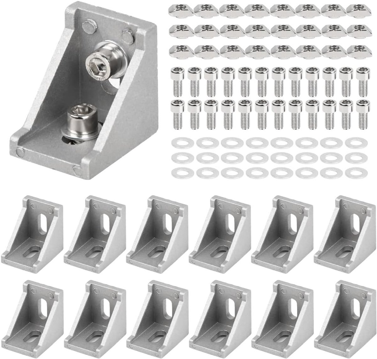 Aluminium profiel hoeken 30 x 30 mm - hoekverbinder 90 graden - montagemateriaal voor 3030 profiel - ShopVlot