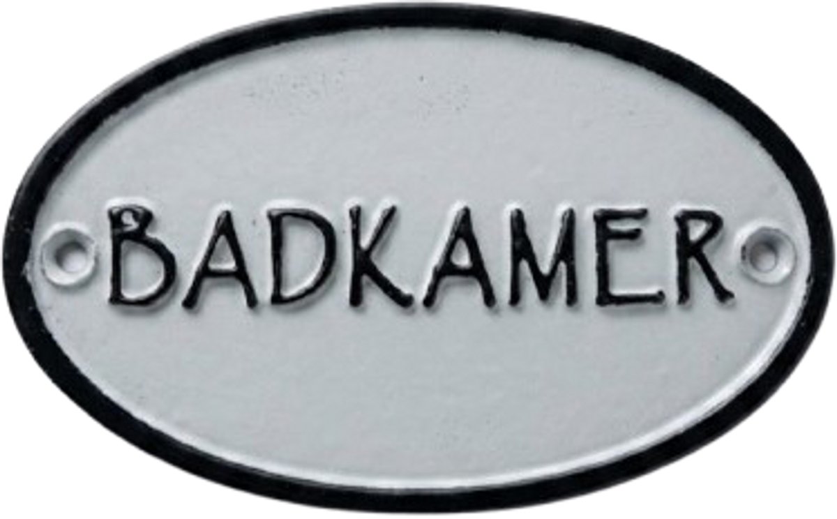 Gietijzeren Deurbordje grijs 10,5 x 6,5 cm handgemaakt - Naambordje gietijzer