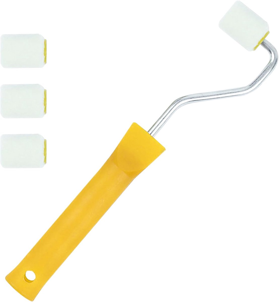 Mini verfroller set - 1 handvat en 4 verfbusharen - ideaal voor hoeken en randen - perfecte dekking en toepassing - ShopVlot