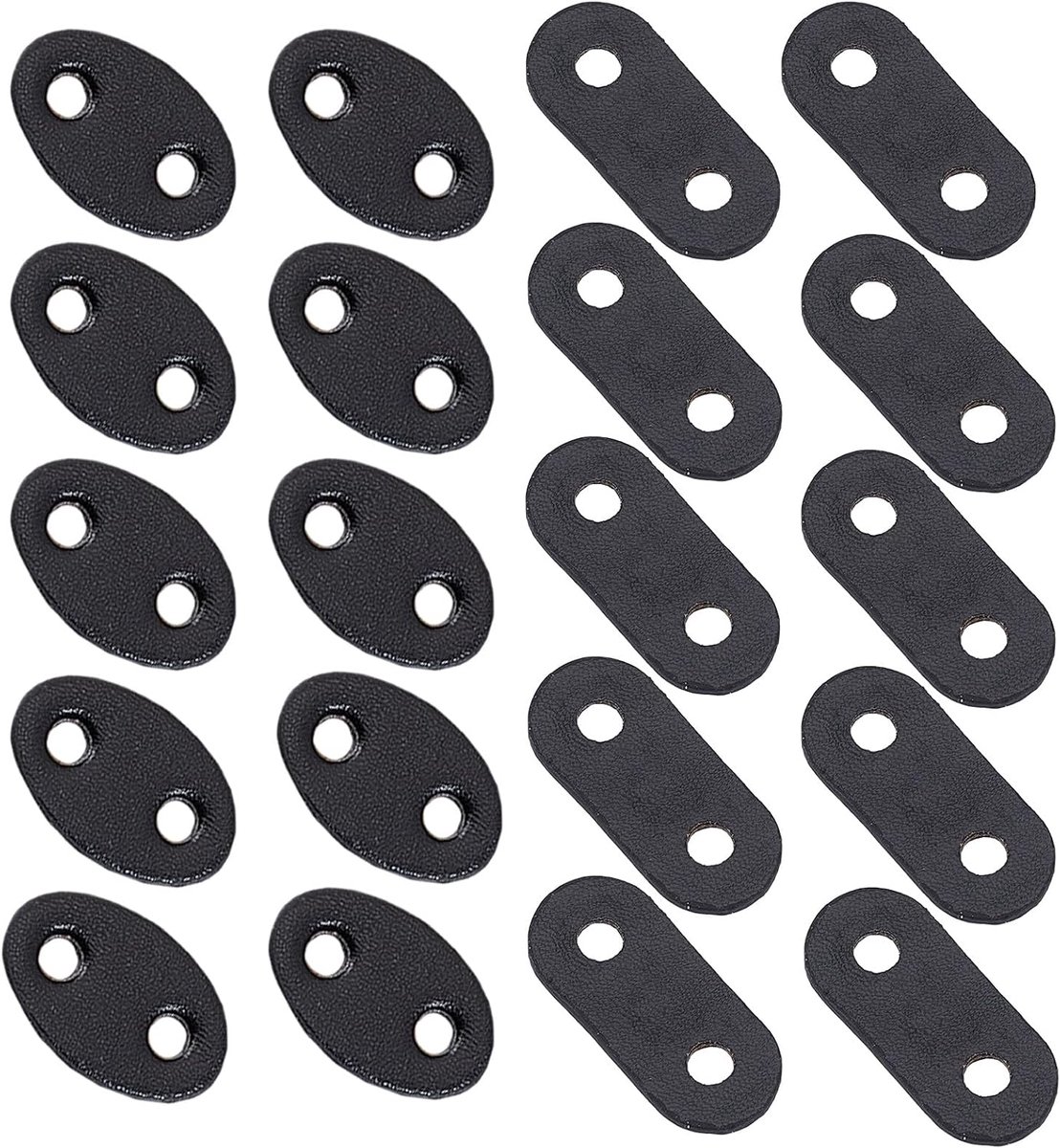 Koordsloten 20 stuks - ovale PU lederen tuimelstoppers - twee gaten - perfect voor kleding en jassen - ShopVlot