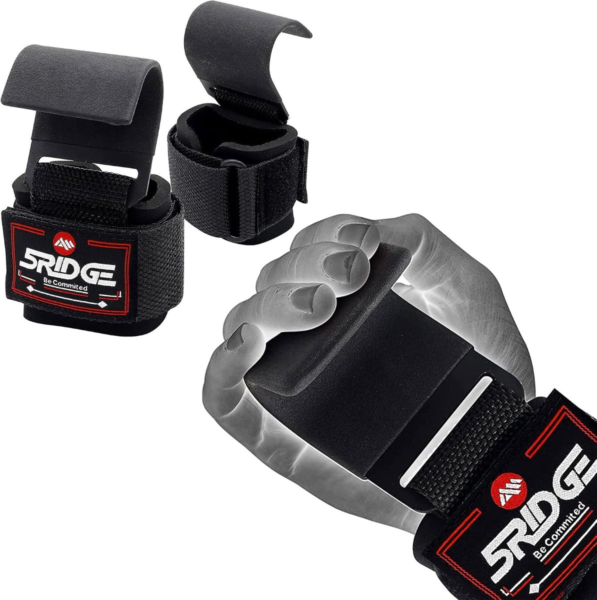 Weightlifting wrist hooks - rubber gecoate handgrepen - anti-slip - ideaal voor deadlifts - ShopVlot