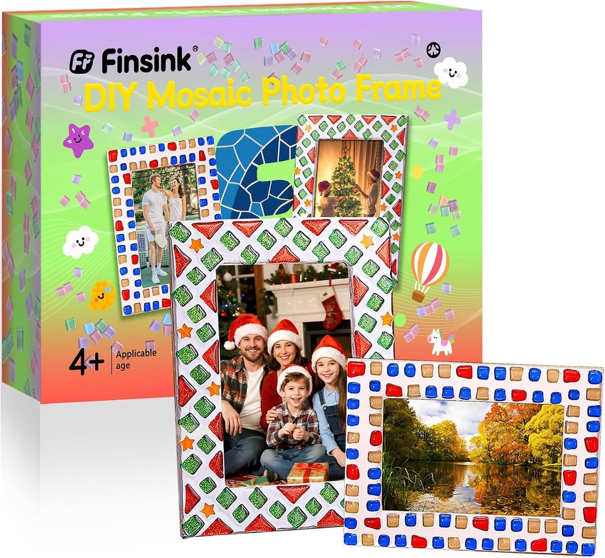 Mosaic set voor kinderen 20 x 15 cm - DIY houten fotolijsten - creatief knutselen - perfect als verjaardagscadeau - ShopVlot