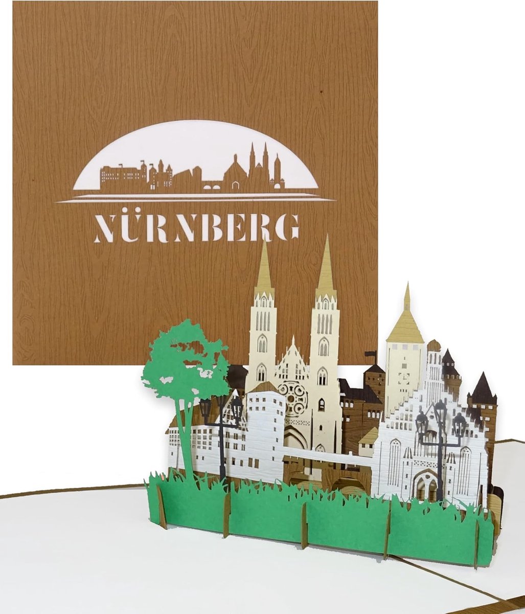 3D pop-up kaart Nuremberg - panorama - als souvenir - uniek cadeau voor elke gelegenheid - ShopVlot