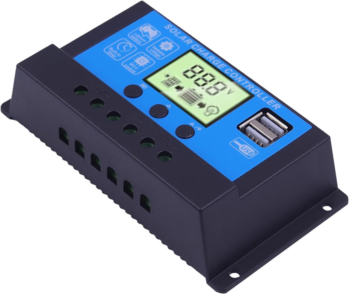 PWM Solar Charge Controller 30 A 12 V - LCD Display - Automatische Spanningdetectie - Eenvoudig in gebruik - ShopVlot