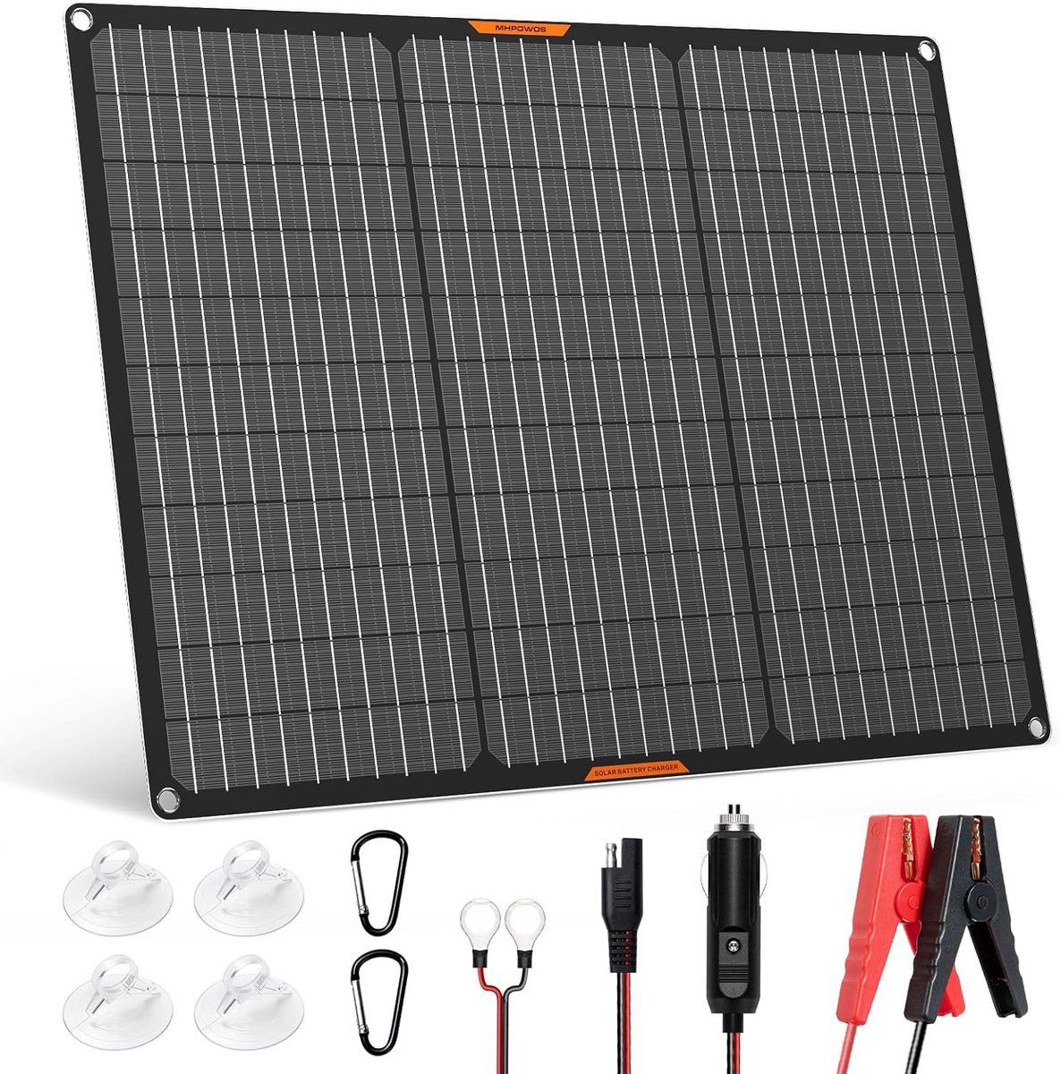 Zonnepaneel 50W 12V - Draagbaar en Waterdicht - Eenvoudig te Installeren - Ideaal voor Auto en Boot - ShopVlot
