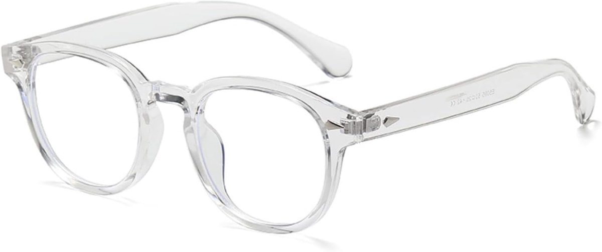 Ronde vintage retro brillen - blauw licht filter - transparant medium - beschermt ogen tegen digitale belasting - ShopVlot