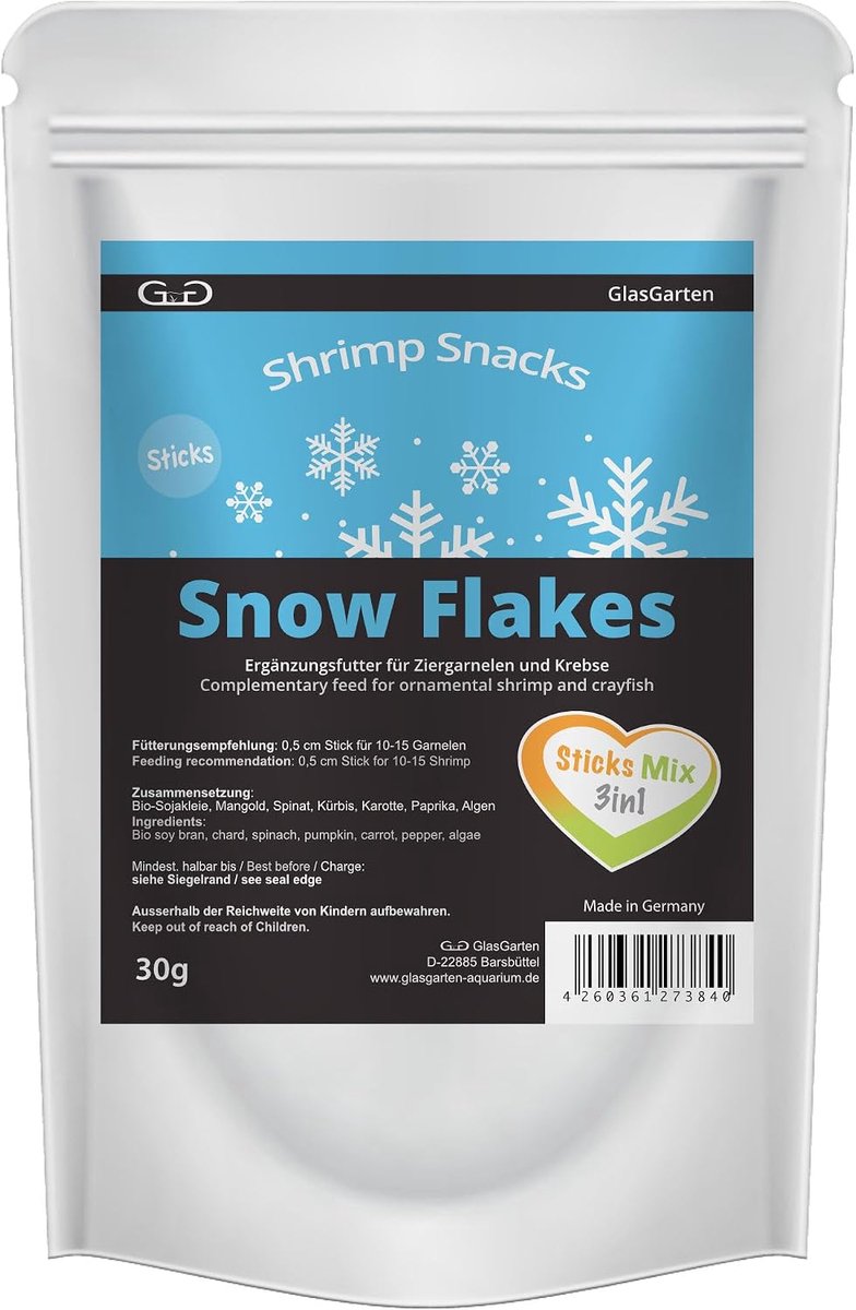 Shrimp snacks - mix 3-in-1 - voedzame sticks - eenvoudig te voeren - ShopVlot