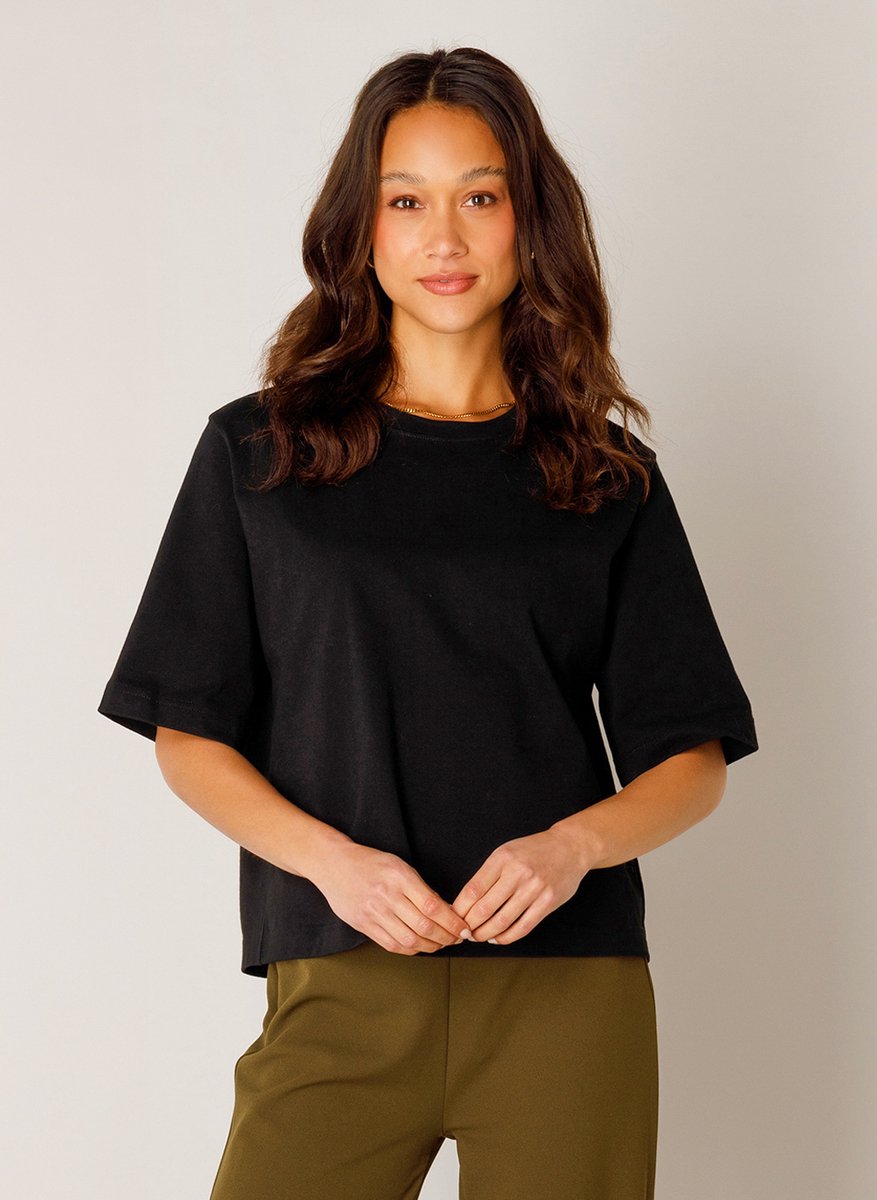 BASE LEVEL Noa Jersey Shirts - Black - maat 36