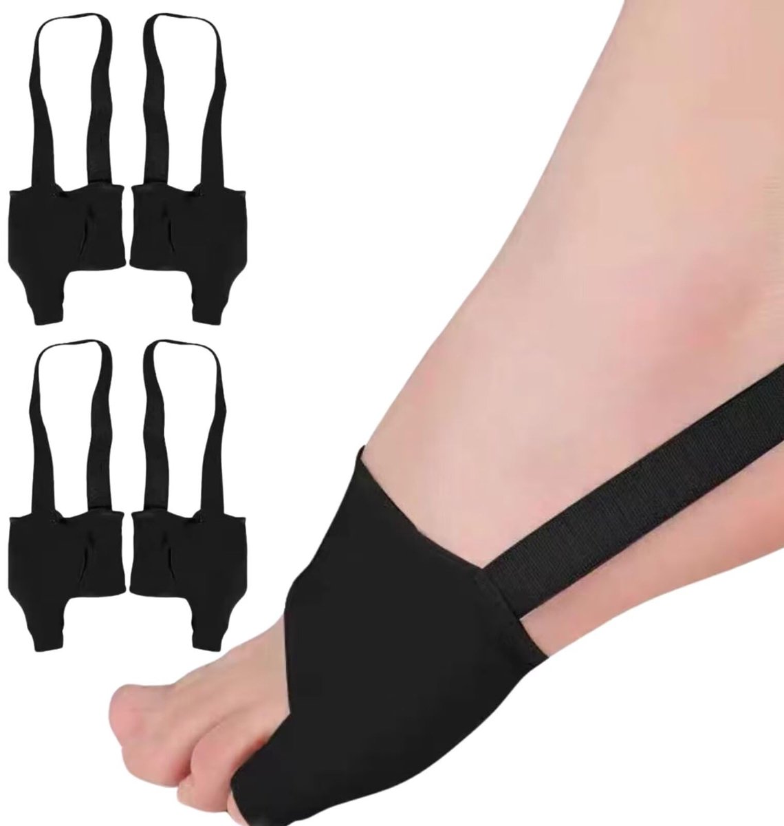 Uiencorrectors voor vrouwen en mannen - Antislip riem - Verlichting van pijn bij uien en kleine tenen - Zwart - ShopVlot