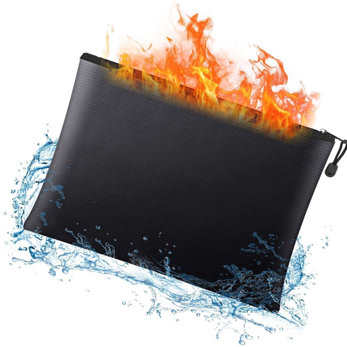 Brandwerende documententas, brandwerende en waterdichte geldzak met rits voor contant geld, 10"x13", bewaar belangrijke documenten, sieraden, paspoort, valuta, waardevolle spullen veilig, perfecte brandwerende opbergzak