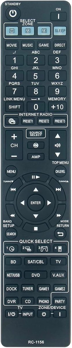 Afstandsbediening vervanging - geschikt voor DENON AV receivers - plug-and-play - eenvoudig in gebruik - ShopVlot