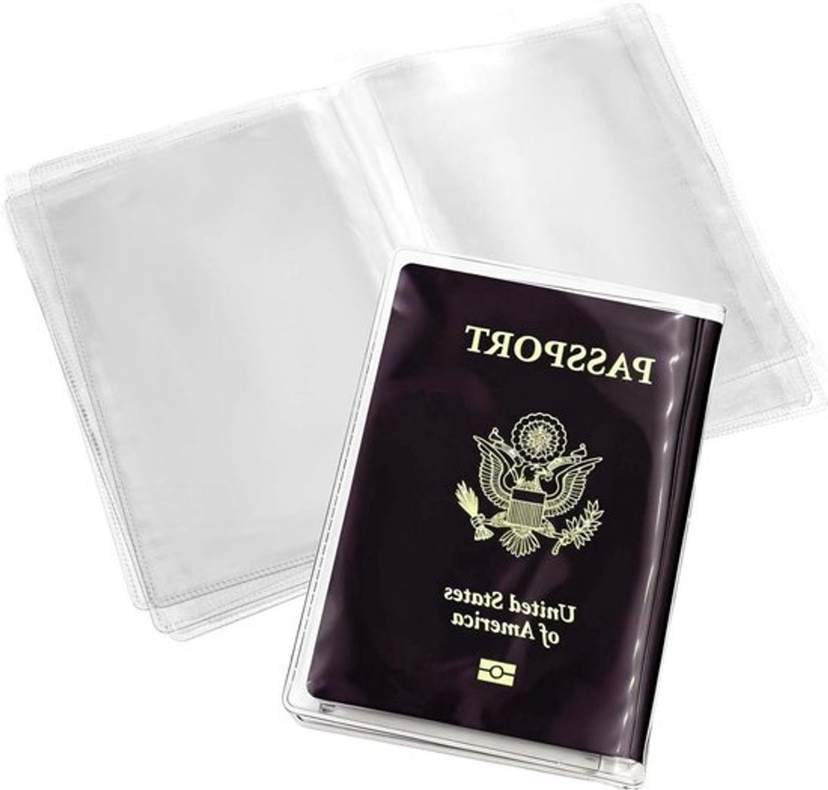 Set van 6 doorzichtige plastic paspoorthoezen van waterdicht materiaal, ideaal voor reizen en het veilig opbergen van familie ID-kaarten en documenten, formaat 179 x 133 cm